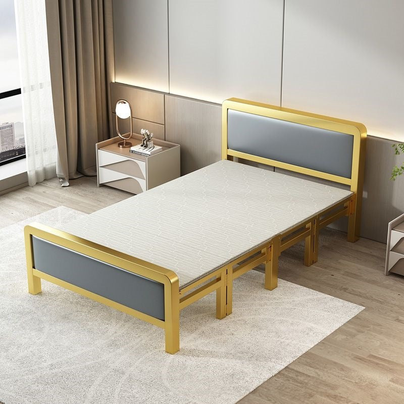 Folding bedfor homedouble iron frame bed with mattress rental house simple bed hard bed office lunch break bed single