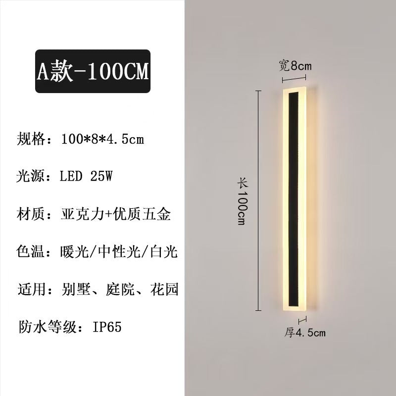 Waterproof outdoor long wall lamp line wall lamp simple and minimalist outdoor IP65 villa directly from the manufacturer  explosion