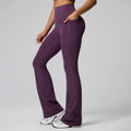 Fashion cross-border high waist shaping yoga pants hip lifting slimming lookflap pocket pants fitness pants women's wide leg slimming lookflared sweatpants
