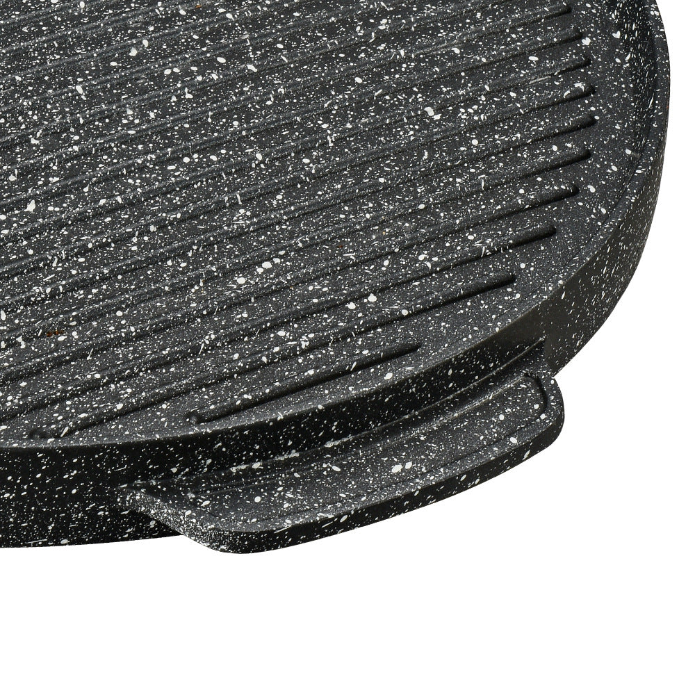 Factory direct supply for home aluminum non-stick round teppanyaki steak pizza stone frying pan baking dish