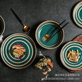 Japanese-style ceramic dinner plates for home use - creative large salad bowls, single-serving dishes, and retro dinnerware set