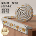 (adhesive-free l-shape) crown lion print - light grey