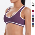 New arrival cross-border double-sided brushed color matching tight breathable beautiful back sports bra running fitness yoga weartops women