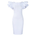 D575 cross-border independent station fashion summer women's beaded ruffle sleeve bodycon party dress african dress
