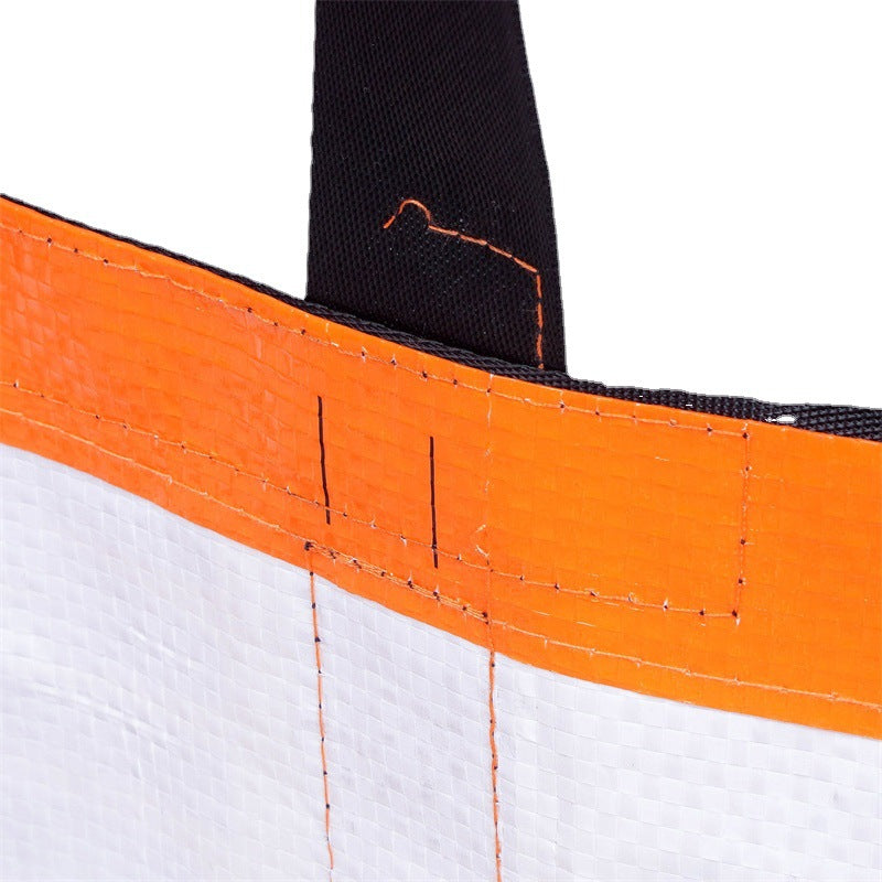 Woven shopping bag, creative ins style literary storage bag, large capacity portable going out fashionable folding handbag