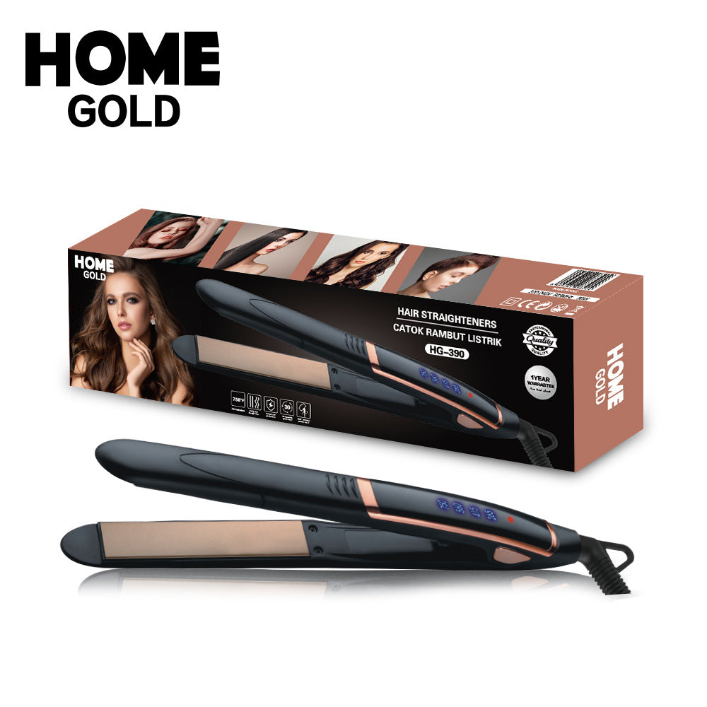Cross-border new electric splint, hair straightener, curling iron, quick-heating ceramic plate, wet and dry LED temperature control hair salon