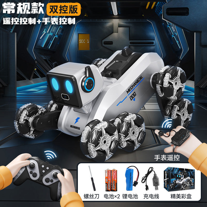 【customizable】cross-border smart gesture remote control eight-wheel robot dog mechanical cat kids toy boy electric gift