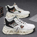 2025 spring new high-top breathable versatile casual men's shoes youth running thick-soled non-slip athletic dad shoes