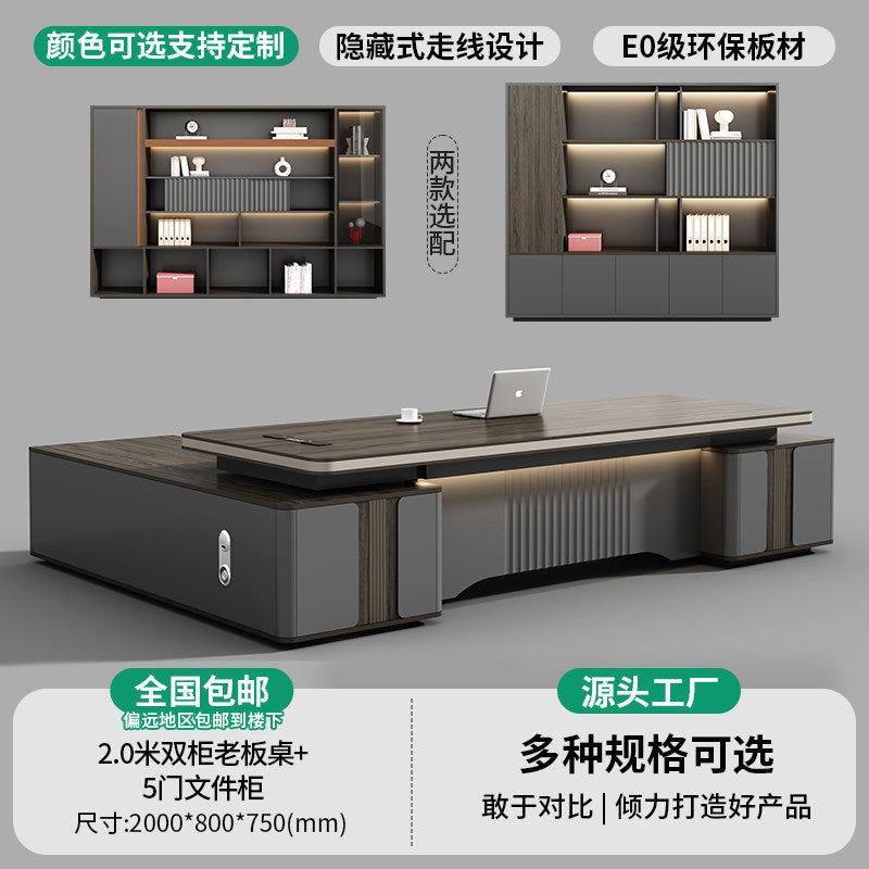 Saint-li executive desk - premium lacquer finish, minimalist chic, luxury ceo office desk and chair set for general managers