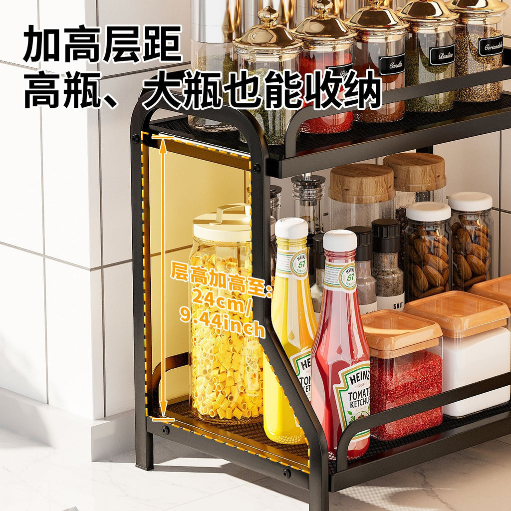 Cross-border kitchen seasoning rack seasoning spice jar storage box multi-functional countertop oil salt sauce vinegar storage rack