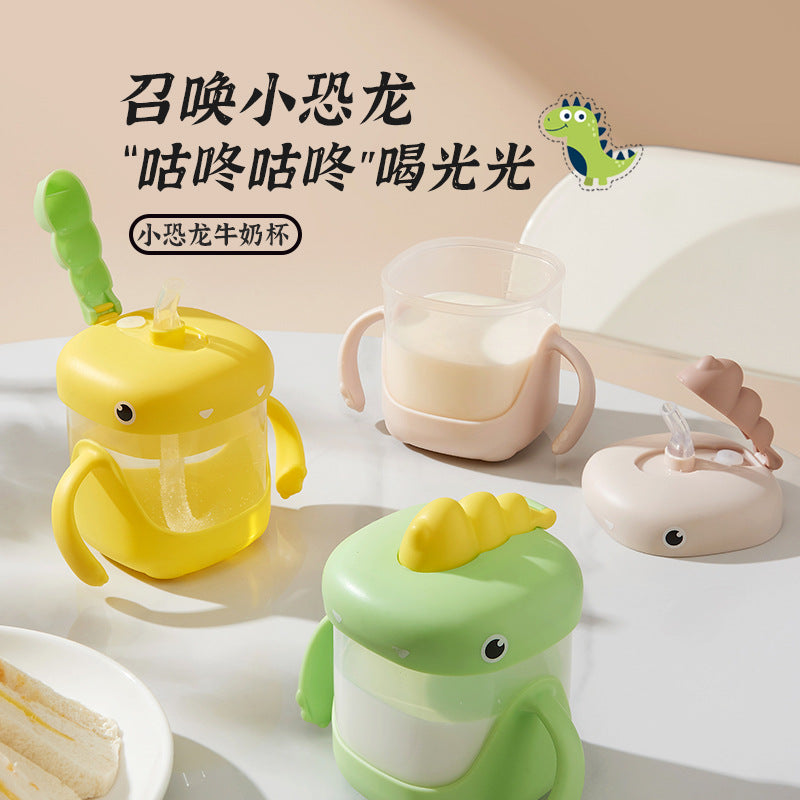Kids' milk cup water bottle with measuring scale, straw, spill-proof, heat-resistant, infant and toddler training cup, home use