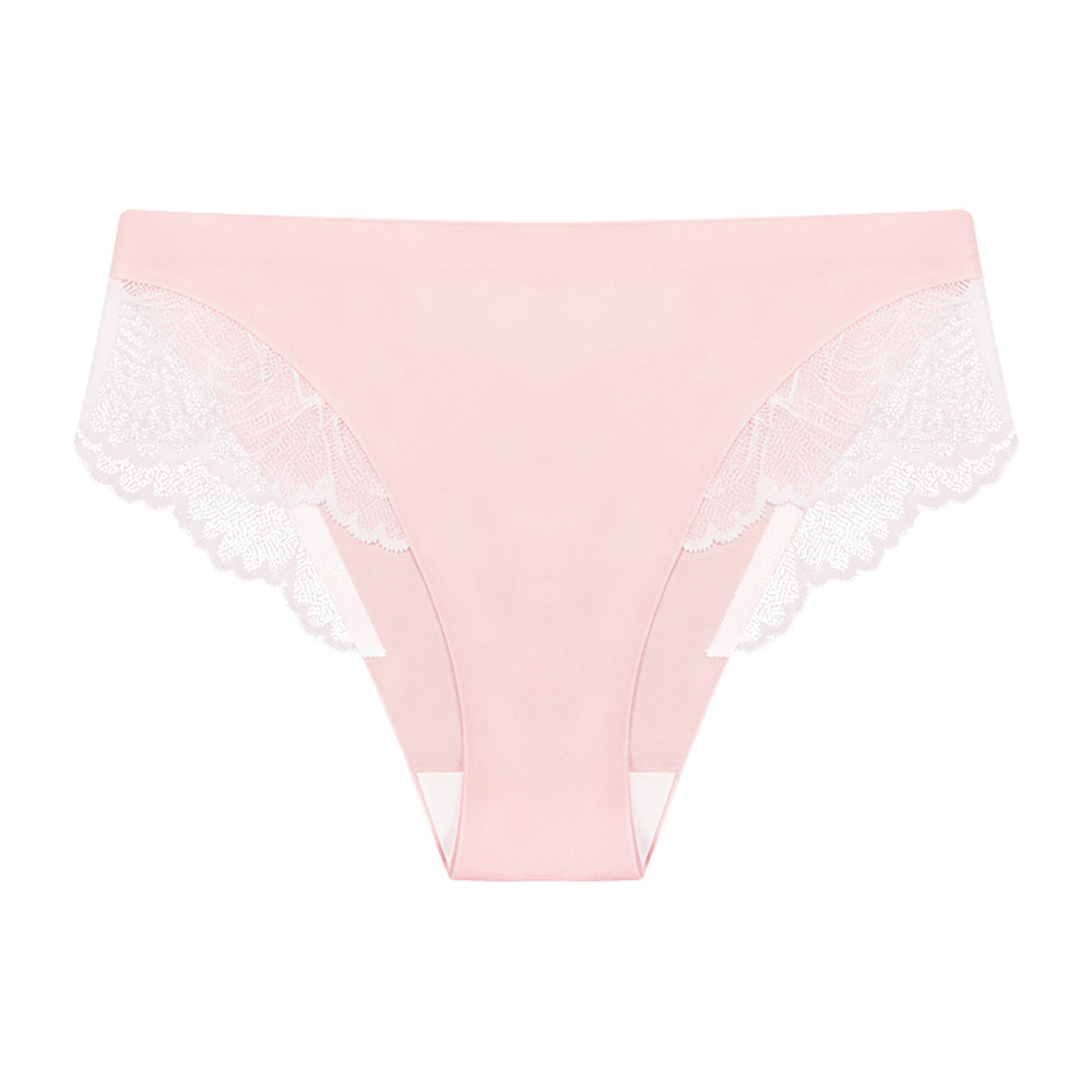 Exportfashion seamless ice silk women's low waist briefs sexylacepatchworkplaid breathable underwear women