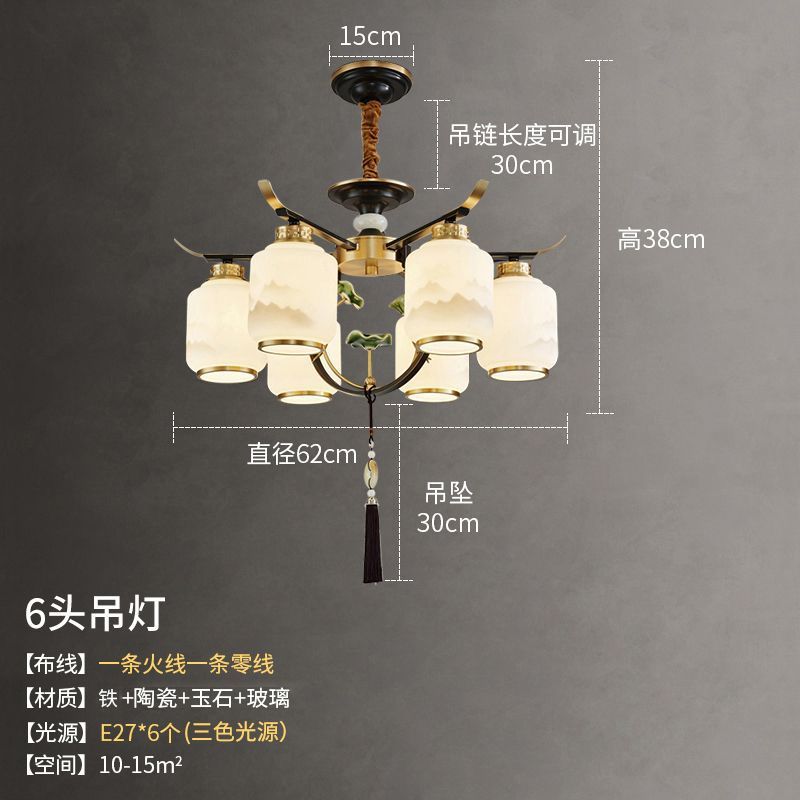 New chinoiserie chandelier living room lamp chinese style zen restaurant hotel booth room lamp for home downward chinoiserie lamps