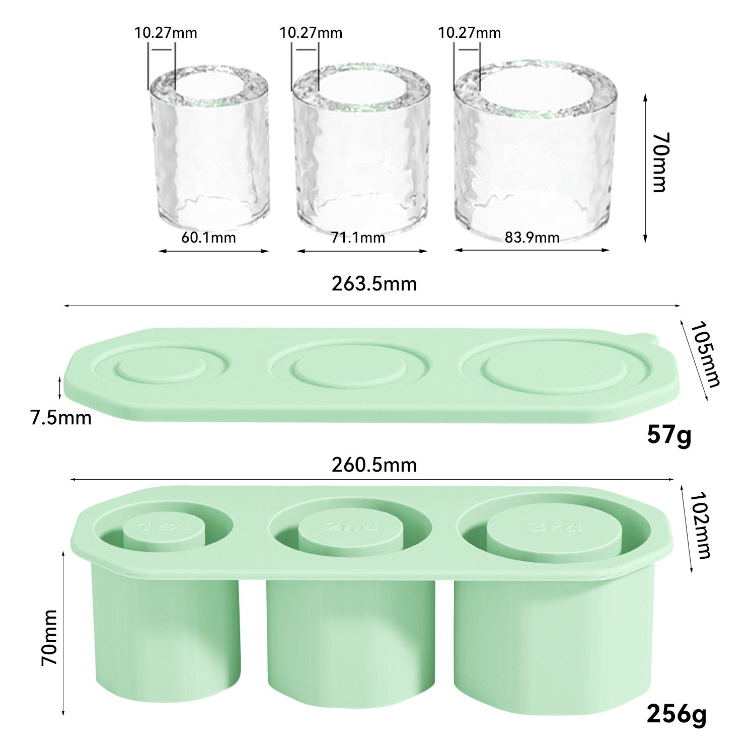 Stanley Ice Grid Stanley Water Cup Silicone Ice Cube Mould with Cover Easy Demoulding Food Grade