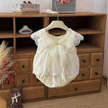Summer lightweight sweet flutter sleeve romper dress baby princess dress newborn baby girl full month 100-day first birthday outfit