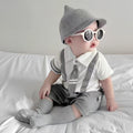 Summer lightweight infant romper - preppy style bodysuit for crawling babies - fresh, delicate, and casual onesie
