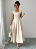 new cross-border european and american style elegant summer solid color long dress