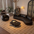 Black retro sofa small apartment popular curved clothing store rest area reception light luxury office reception and negotiation