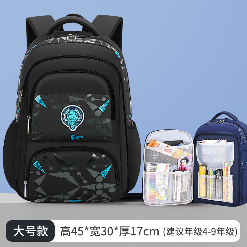 Manufacturer customizes primary school school bags for grades 1-6, refrigerator door-opening type, logo change,  wholesale, and double shoulders to reduce the burden