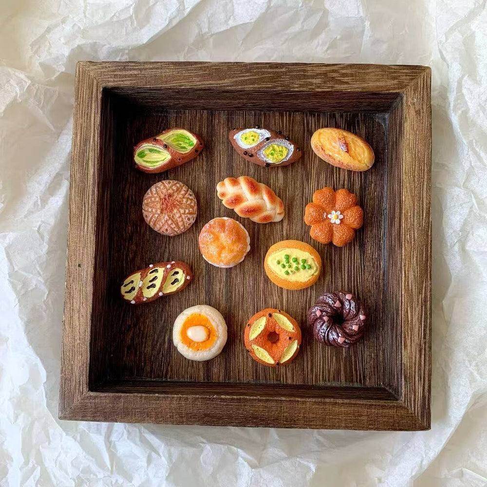 French alkaline bread magnetic stickers mini simulation european bread refrigerator stickers baking memo stickers magnet decoration wholesale
