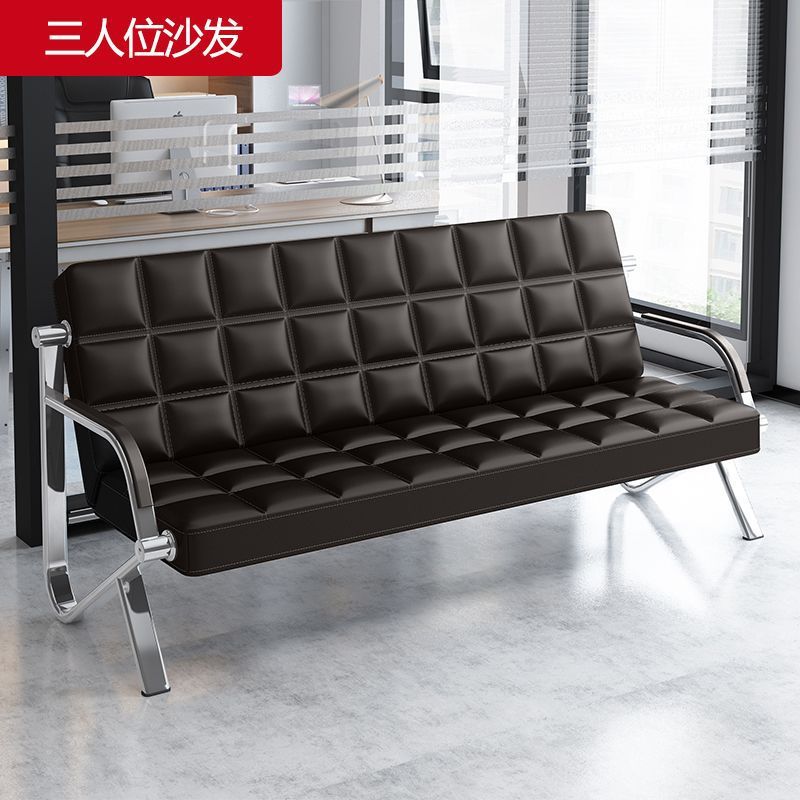 Modern minimalist iron art office sofa table and chair set - business reception sofa with center coffee table combination