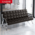 Modern minimalist iron art office sofa table and chair set - business reception sofa with center coffee table combination