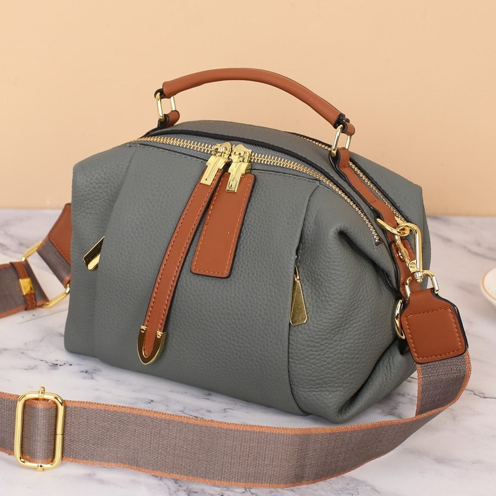 Genuine leather women's bag classy sense 2025best sellingfashionretro shoulder bag togo first layer cowhide satchel crossbody bag