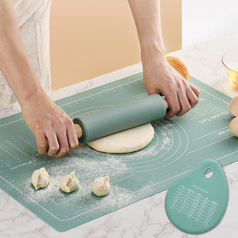 Cross-border silicone pad kneading pad household thickened and panel chopping board plastic food grade baking rolling pin and noodles