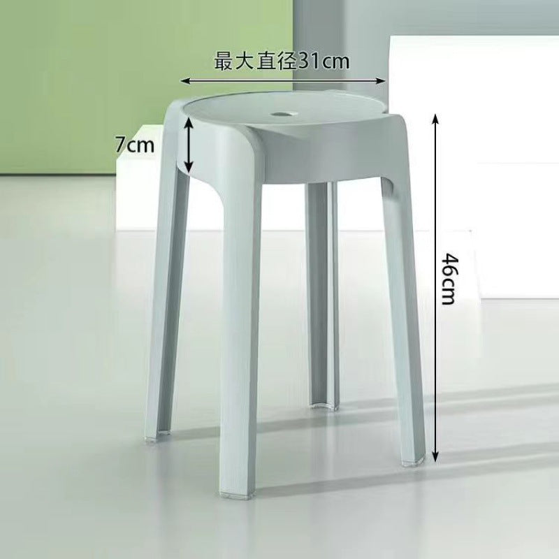 Influencer-approved fashionable plastic stool - thickened, stackable, round stool for home use - nordic dining stool - minimalist creative windmill stool - wholesale