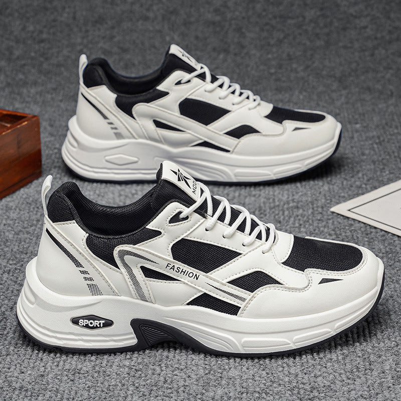 Men's athletic shoes - 2026 new summer collection - breathable mesh sneakers for men - thick-soled running shoes - dad shoes for students