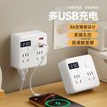 Digital display clock converter socket 86 type household one-to-multiple mobile phone charging strip panel wireless expansion