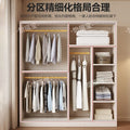 Thickened solid wood eco-board wardrobe - modern minimalist sliding door design for home, bedroom, and budget-friendly rental properties