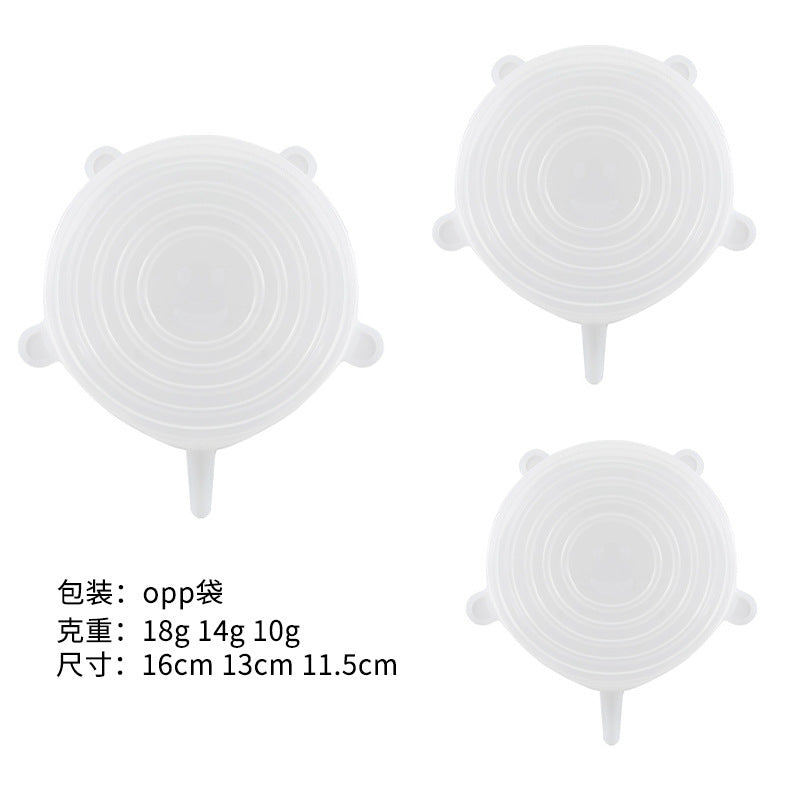 Silicone food storage lid set - 6 piece stretchable airtight bowl covers - food grade silicone reusable square lids