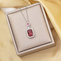 X-8178 silver rose red necklace