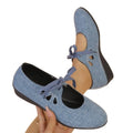 summer new arrival: plus size women's casual flats, round toe lace-up mom shoes - wholesale
