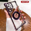 Suitable for samsung s25ultra electroplated four-corner airbag magnetic phone case s26 comes with lens film a56 protective cover