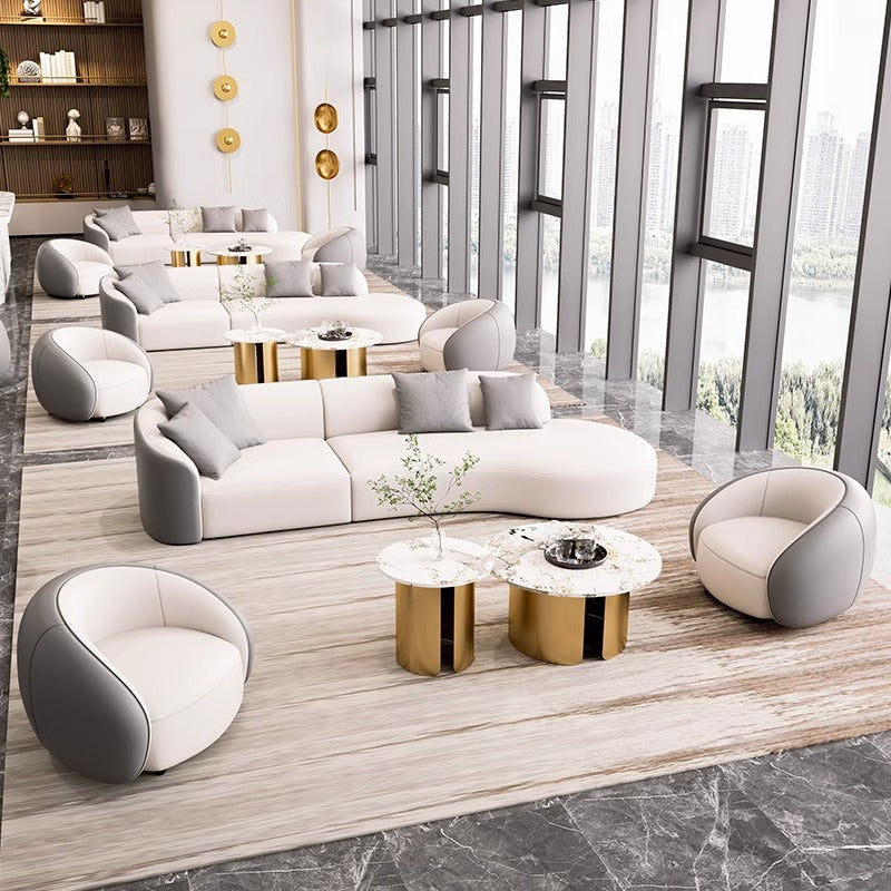 Curved sofa hotel lobby hall vip club rest area reception reception arc sales office negotiation sofa