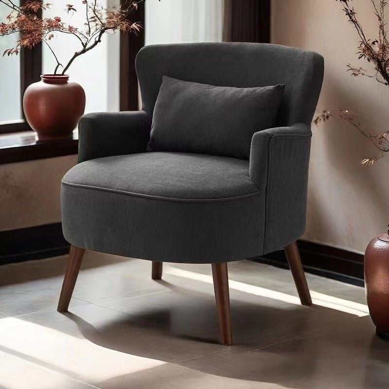 American single sofa retro scandinavian bedroom casual fabric solid wood lazy living room sofa chair balcony combination