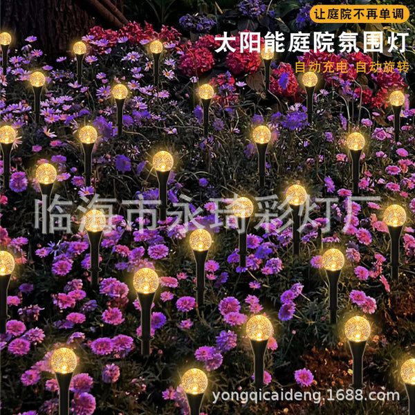Cross-border led solar floor plug bubble ball outdoor festival garden courtyard lawn decoration light waterproof ambient light