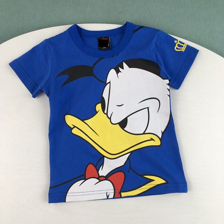 foreign trade children's short-sleeved t-shirts, boys' and girls' clothing,  cartoon print tops, kids' trendy short-sleeve shirts