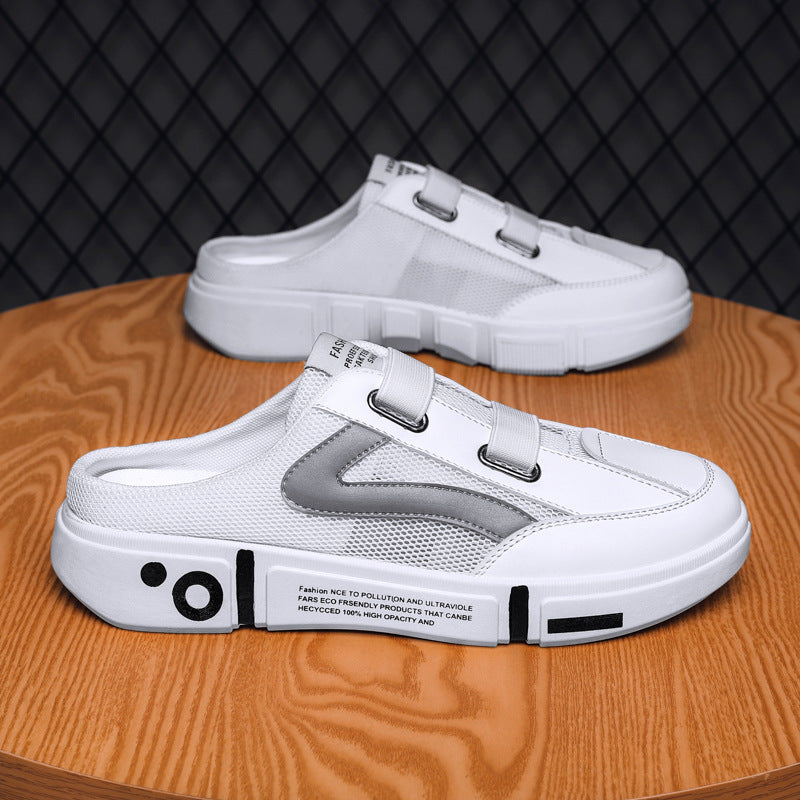 2025 new men's half-slippers: trendy summer backless slip-ons, perfect for casual wear and beach