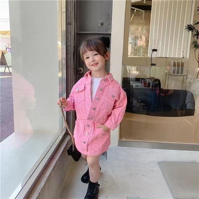 Girls' autumn outfit set  new korean style jacket & skirt two-piece fashionable kids' trendy set