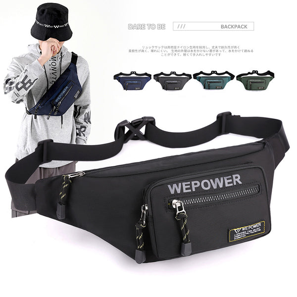 New trendy breast bag casual shoulder messenger bag outdoor sports fanny pack men's running light storage mobile phone breast bag