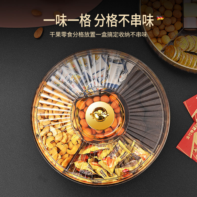 Creative candy box Snack box Grid with lid Living room Fruit plate Snack platter Melon seeds Happy candy Dried fruit storage box