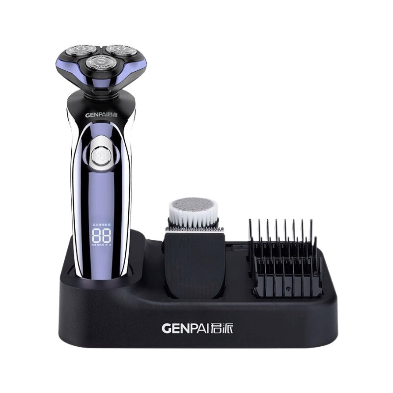 Wholesale electric shaver set - multifunctional men's full body washable rechargeable razor with floating head - gift
