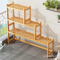 Balcony flower stand floor-standing storage rack multi-layer living room stepped green radish rack indoor solid wood succulent climbing bracket