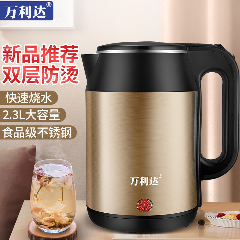 Wholesale stainless steel electric kettle from manufacturer - small appliance, home use, automatic shut-off, gift options, dropshipping available, cross-border e-commerce