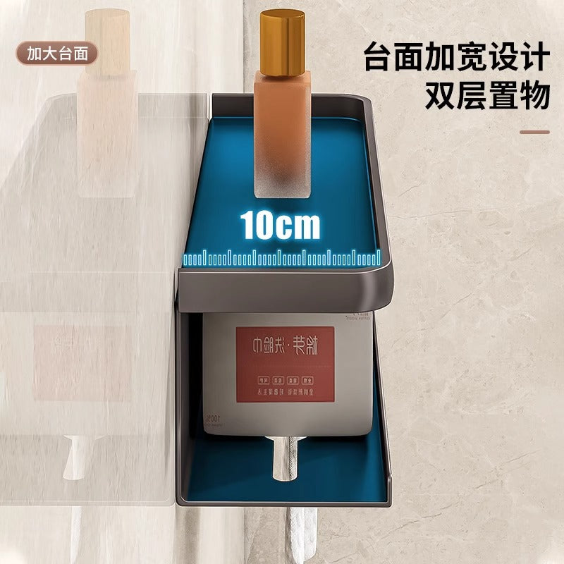 Face towel storage box Wall-mounted non-punching paper towel holder Disposable facial tissue rack for paper toilet carton