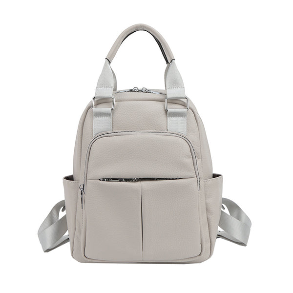 Women's Backpack 2024 New Fashion Versatile Leisure Travel Small Backpack PU Soft Leather Multifunctional Handbag
