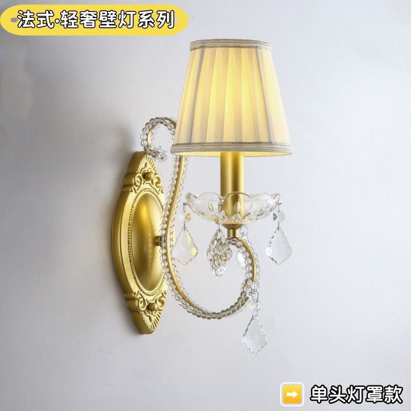 French crystal wall sconce - bedroom bedside, living room, hallway, entryway, study - european style crystal wall lamp